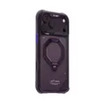 ⁦حافظة SkinArma Saturn تدعم MagSafe مع مسند دوار Rotating Kick-Stand لهاتف iPhone 18 Pro Max - عنابي⁩ - الصورة ⁦2⁩