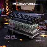 ATTACK SHARK X68 HE Rapid Trigger Keyboard Magnetic Switch - Black - Image 4