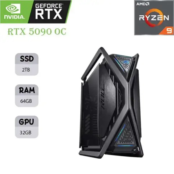 ASUS ROG GAMING PC | AMG RYZEN 9 9950X3D | RTX 5090 OC 32GB | 64GB RAM | 2TB SSD