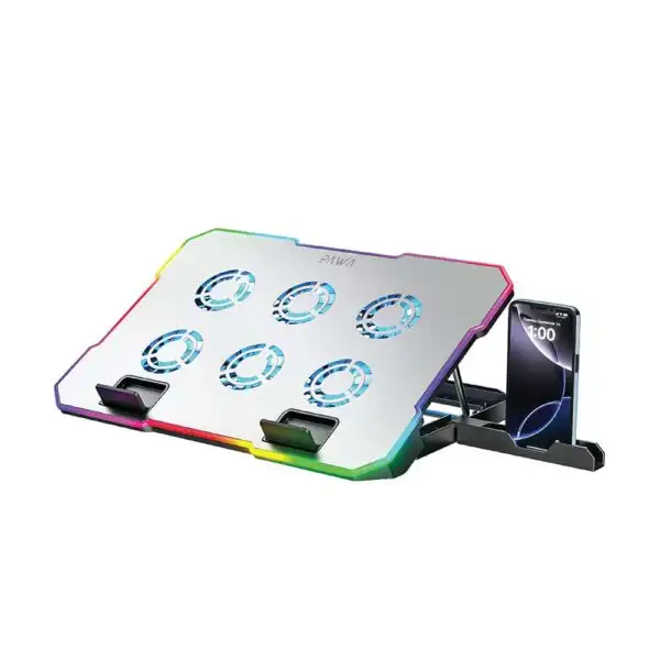 Pawa Laptop Cooling Stand With Phone Holder - Silver