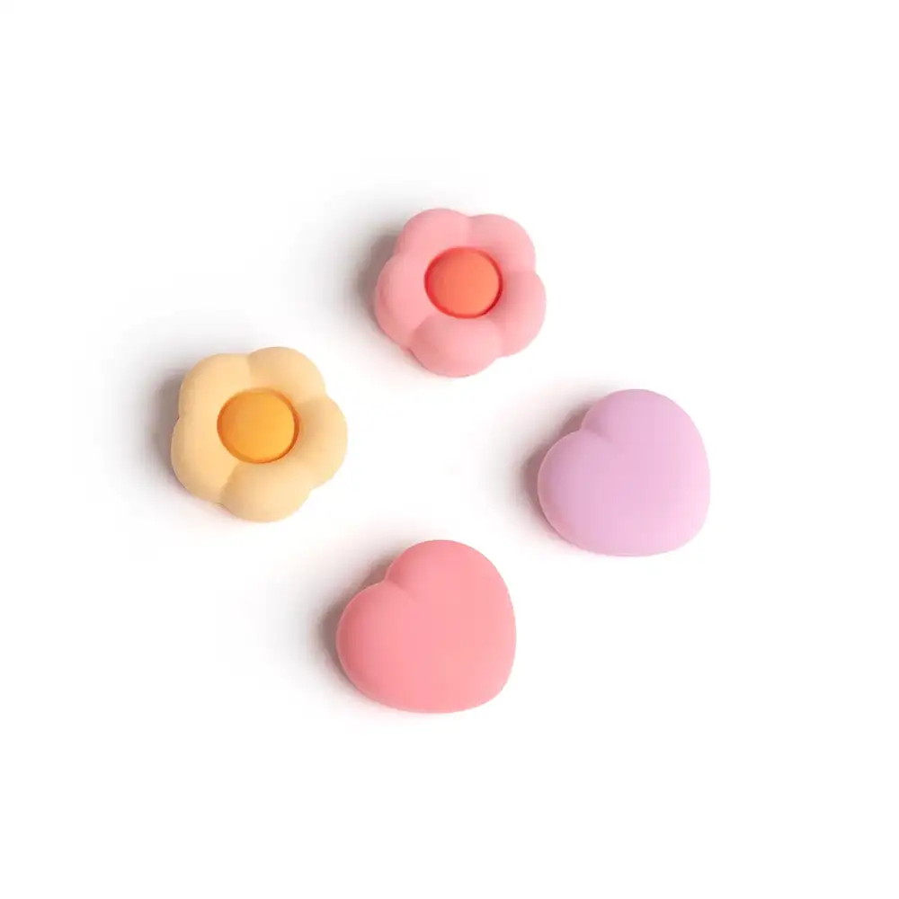 346547468658 GeekShare Flower-Heart Silicone Thumb Grip Caps For Nintendo Switch 2 - Pink - Image 1