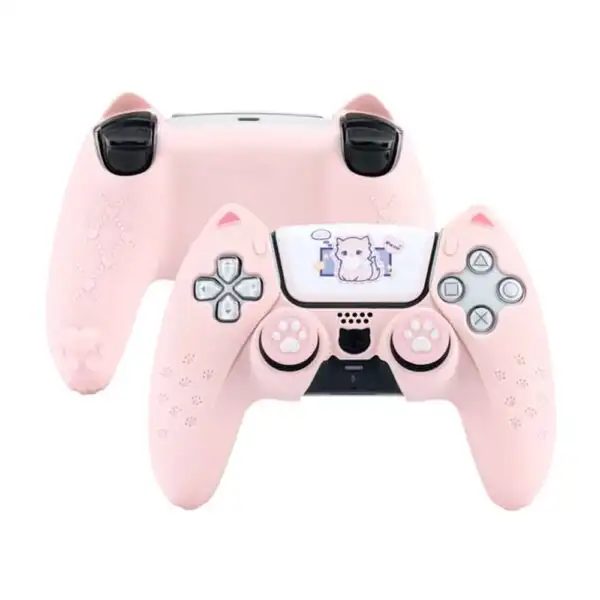GeekShare Silicone Protective Case For PS5 DualSense Controller - Cat Paw Pink