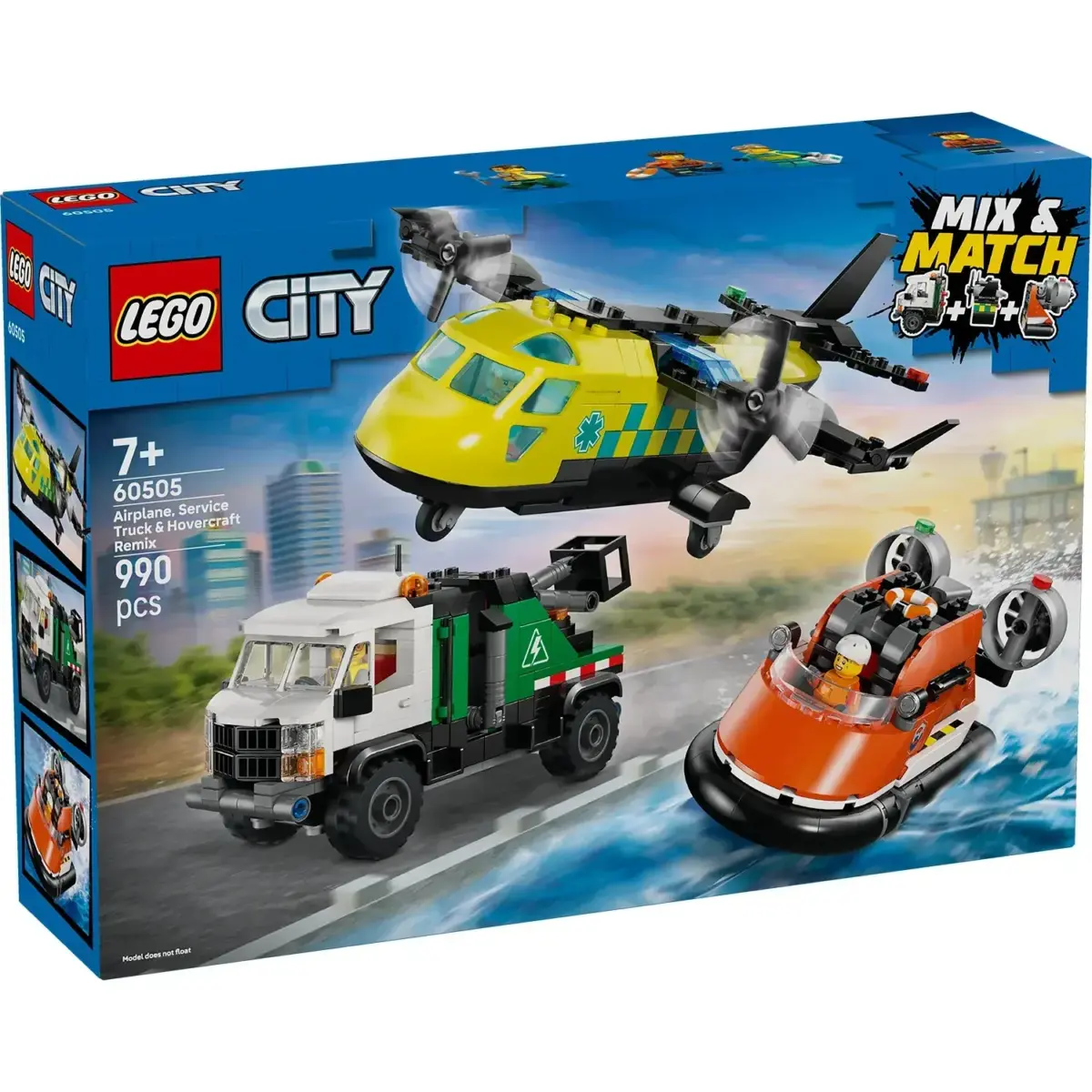 LEGO City Airplane, Service Truck & Hovercraft Remix 60505 - Image 4