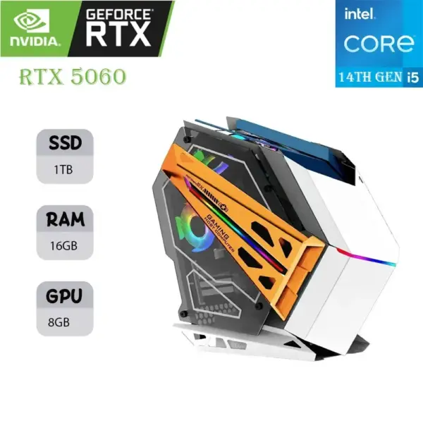 LOVINGCOOL LC-110G GAMING PC | INTEL I5-14F Gen | RTX 5060 OC 8GB | 16GB RAM | 1TB SSD
