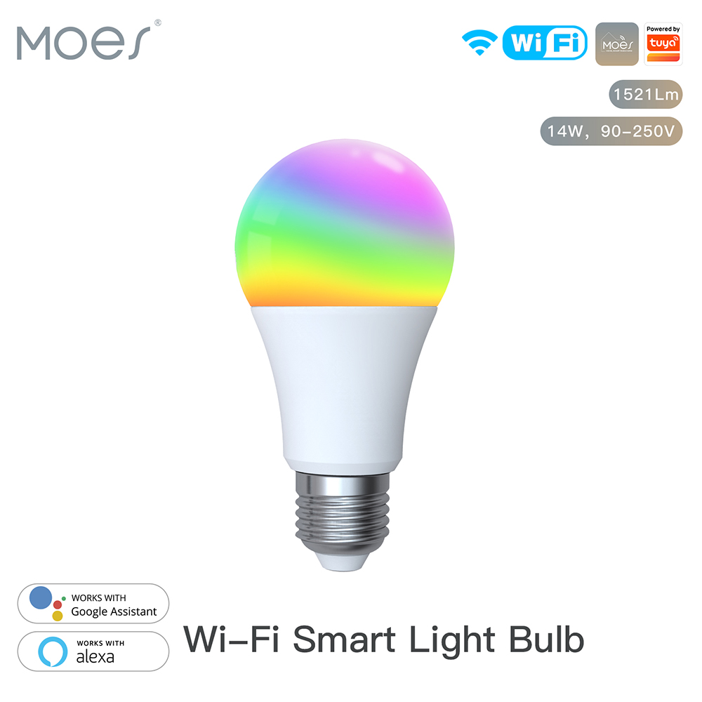 kjnmwsfrswf MOES WIFI Smart Color LED light Bulb 14W - Image 1