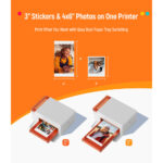 Liene Amber Printer 4x6- 60 Sheet-3X3-20 Sheet Paper & 2 Ink Without Battery - white & orange - Image 6