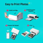 Liene Amber 4x6-printer with 20 Sheet Paper & 1 Ink with Battery - White (standard) - Image 3