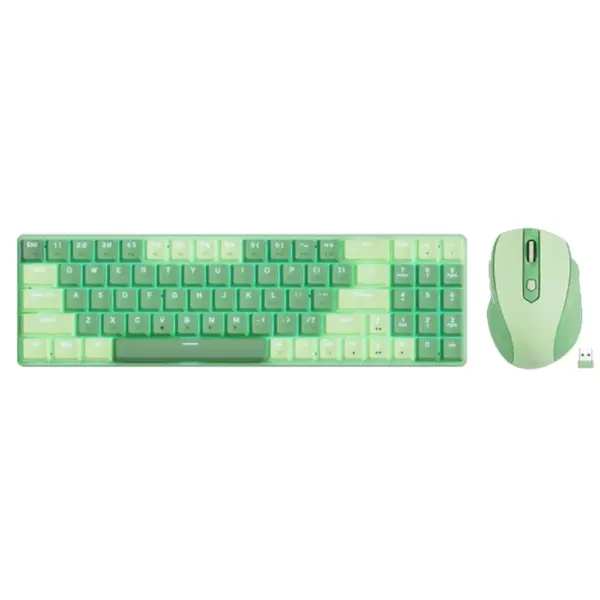 Redragon BS8772 2.4G Wireless Mechanical  Keyboard and Mouse Combo(English) - Herb Green