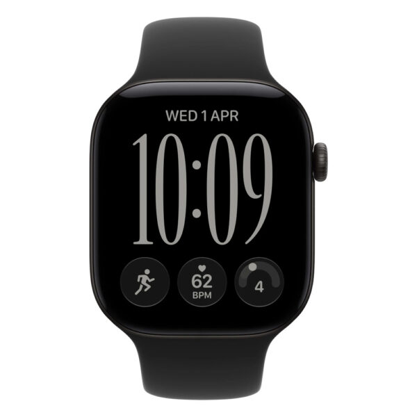Apple Watch Series 12 46mm Black Aluminium Case GPS Sport Band (S/M) - Black