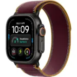 Apple Watch Ultra 4 GPS + Cellular, 49mm Black Titanium Case with Burgundy Trail Loop – S/M