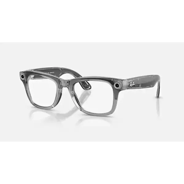 Ray-Ban Meta Wayfarer Gen 2 Smart Glasses with Meta AI & 12MP Camera - Shiny Transparent Grey