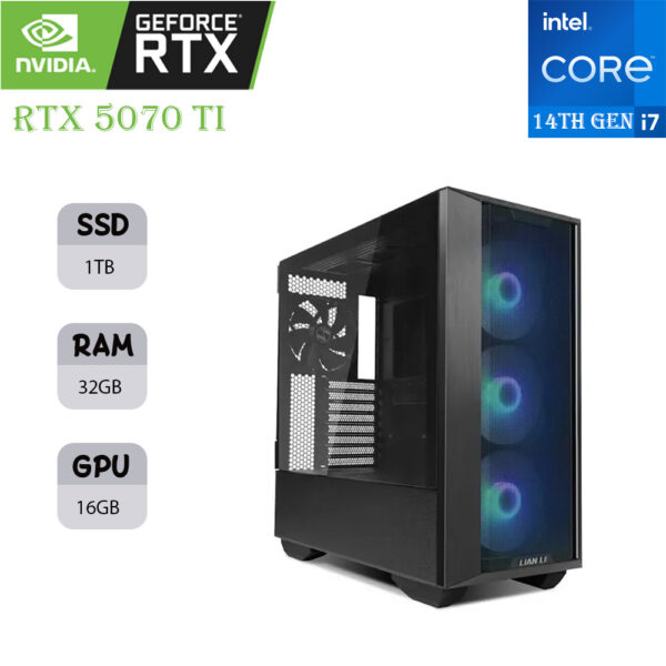 LIAN LI GAMING PC | INTEL I7-14K | RTX 5070 TI OC 16GB | 32GB RAM | 1TB SSD